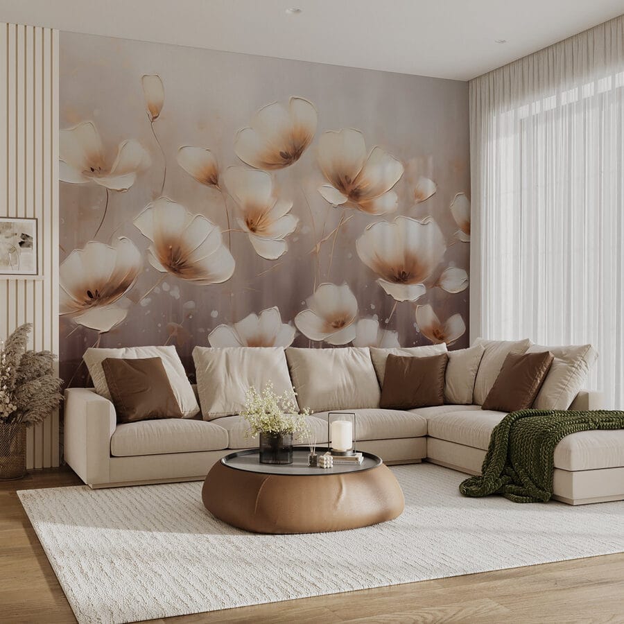 Painting of flowers on a white background Painting of flowers on a white background