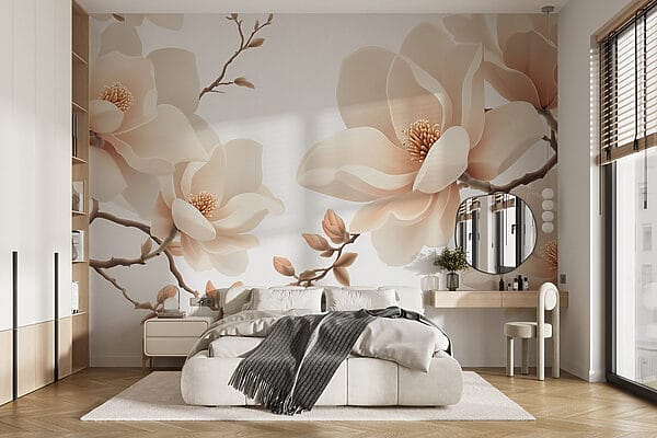 Elegant blossoms on graceful branches Wall murals Elegant blossoms on graceful branches