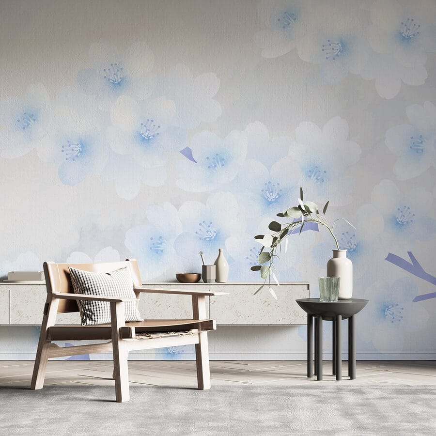 Delicate blooms in soft hues.