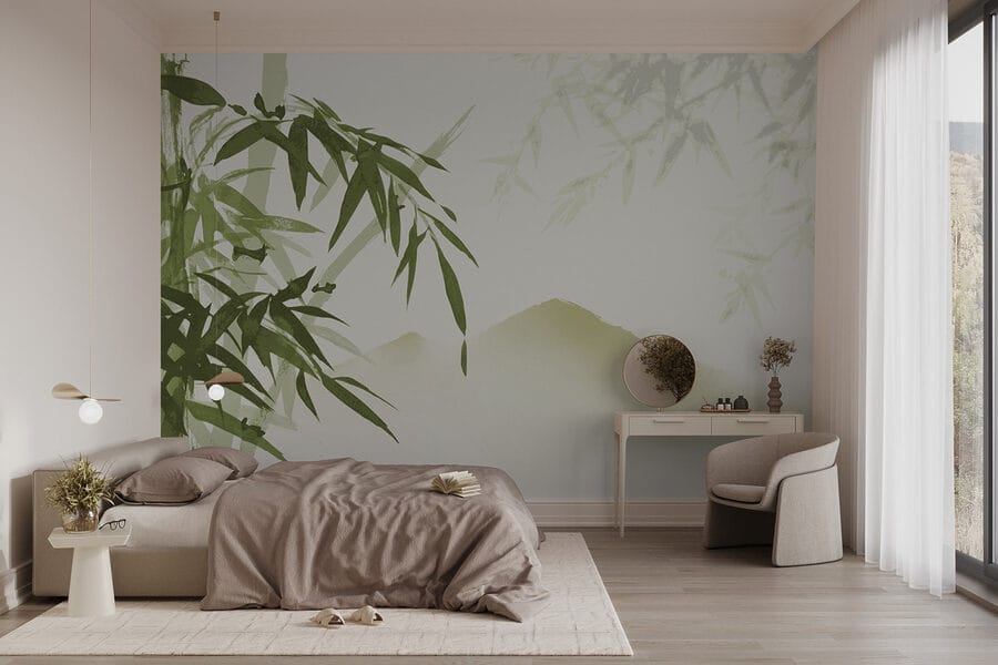Gentle breeze through bamboo leaves Gentle breeze through bamboo leaves