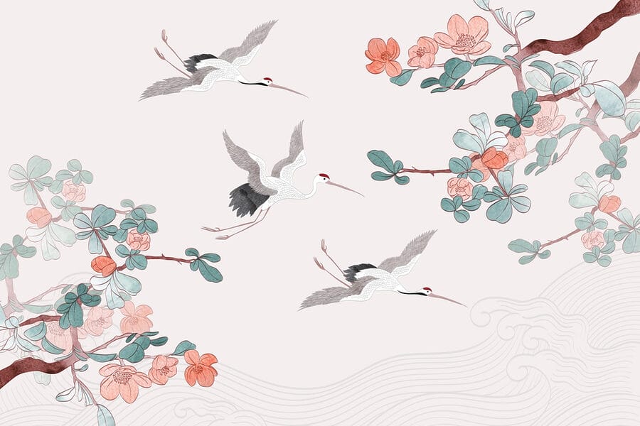 Wall murals Group of birds flying in the air - Image 3