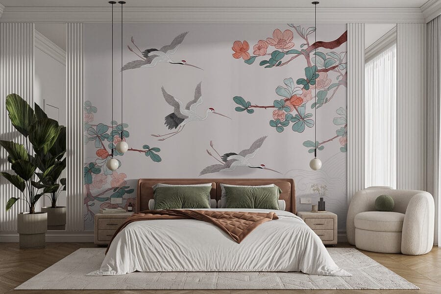 Wall murals Group of birds flying in the air