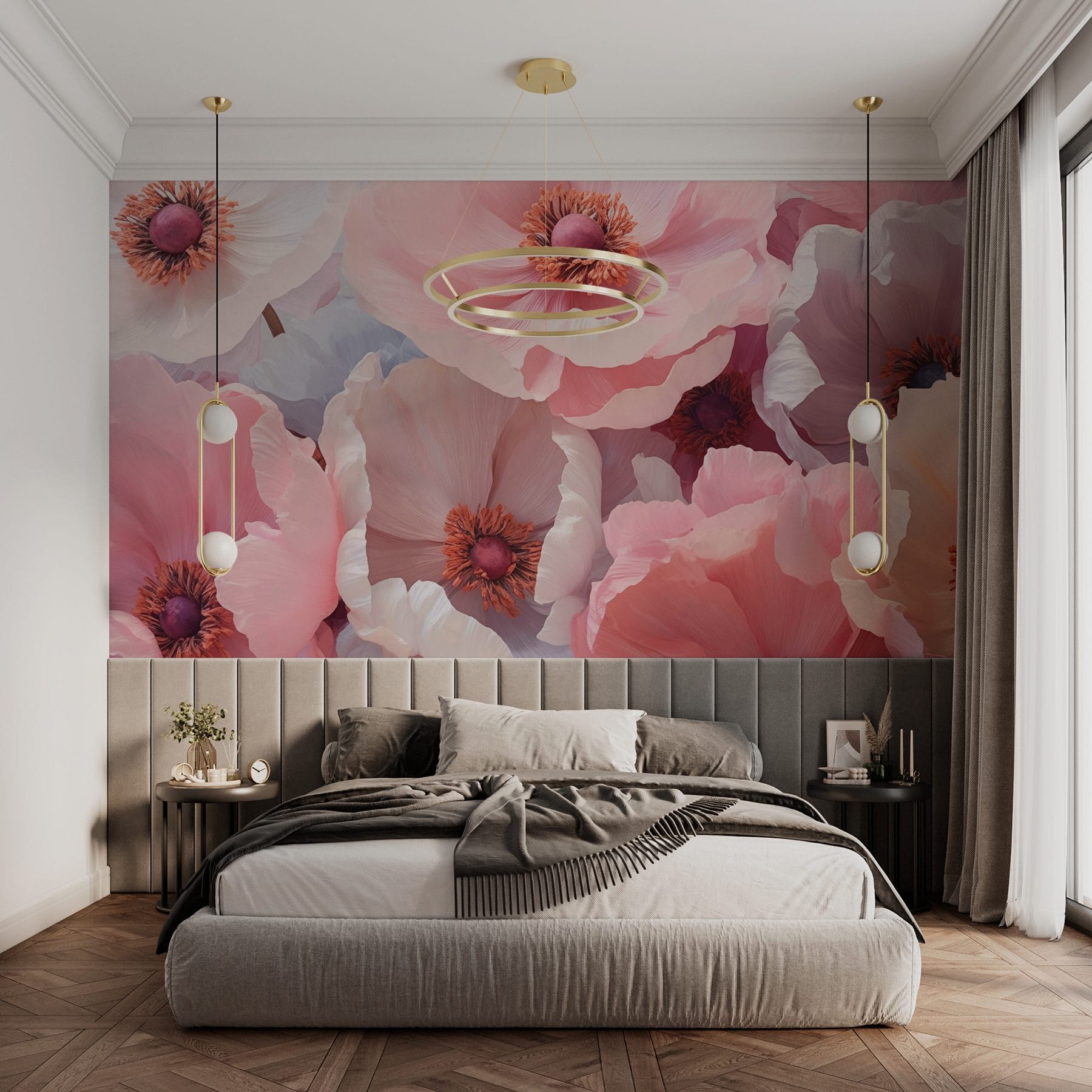 Group of pink and white flowers