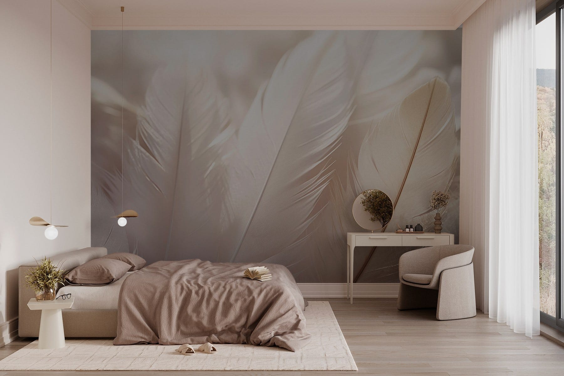 Soft elegance of delicate feathers