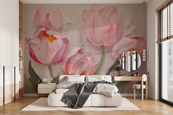 Painting of pink flowers Painting of pink flowers