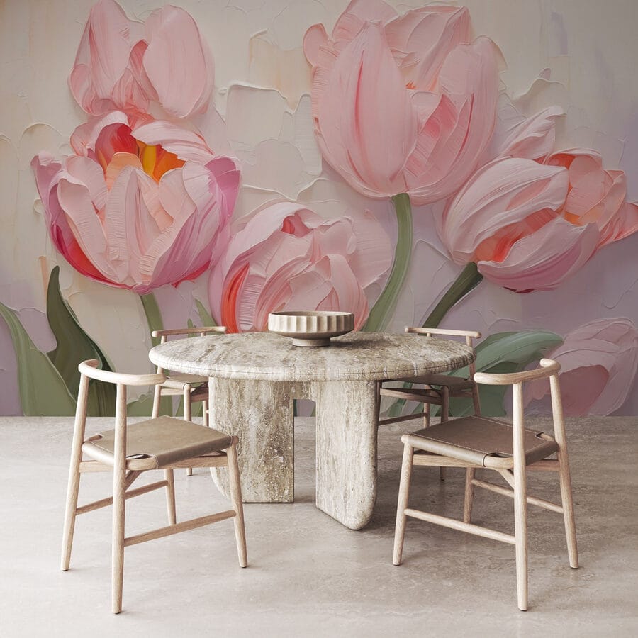 Painting of pink flowers