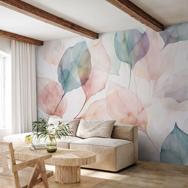 Wall murals Soft hues of delicate leaves (SKU: w03072) Wall murals Wall murals Soft hues of delicate leaves (SKU: w03072)