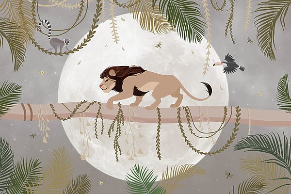 Lion on a tree branch Lion on a tree branch