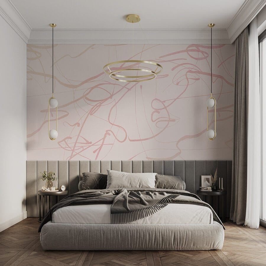 Pink lines on a white background