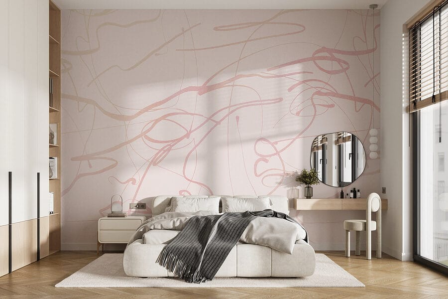 Pink lines on a white background