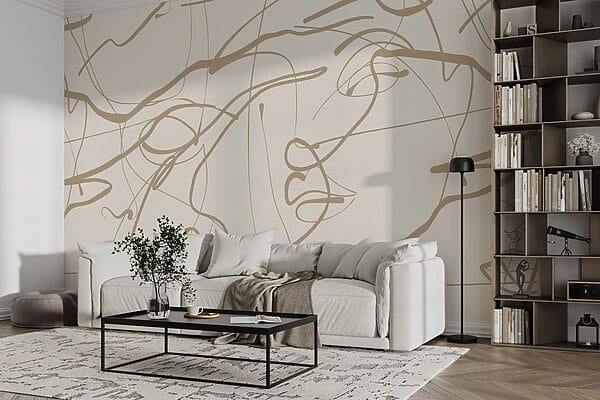White background with brown lines White background with brown lines
