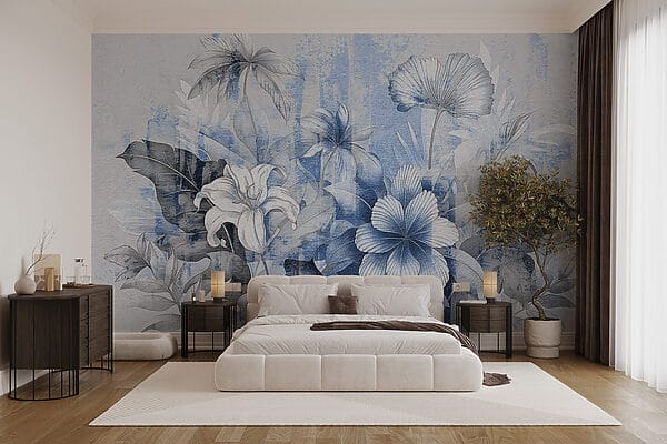 Delicate blooms in soft blue hues Delicate blooms in soft blue hues