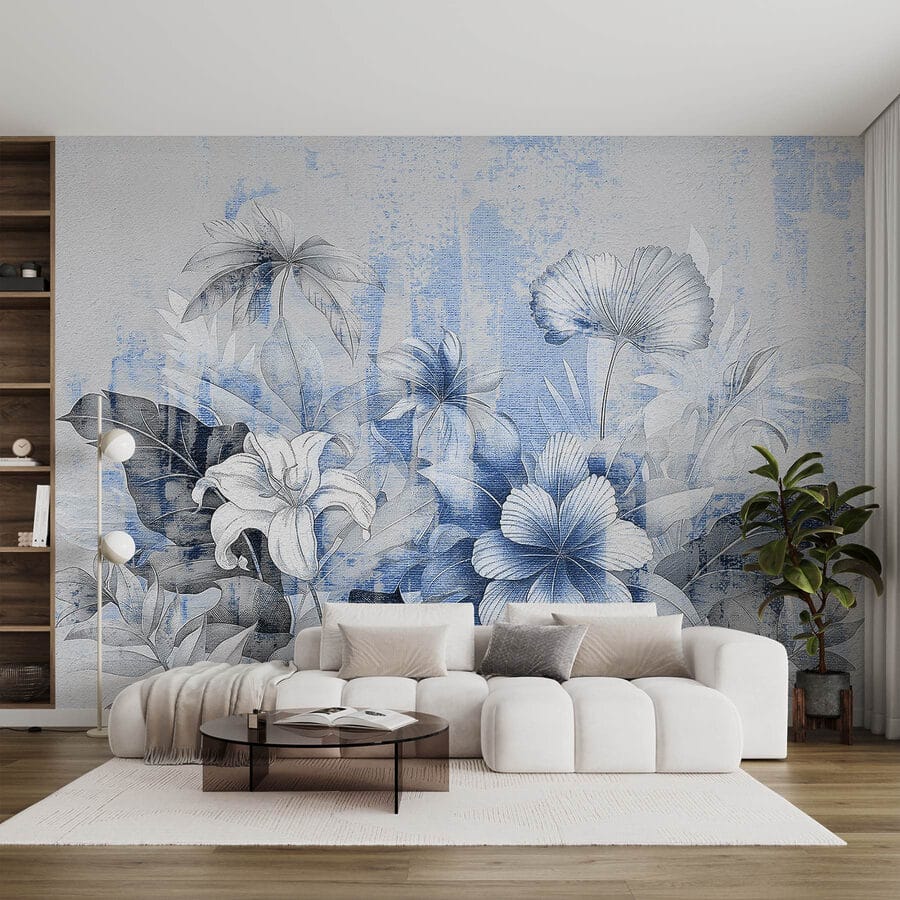 Delicate blooms in soft blue hues Delicate blooms in soft blue hues