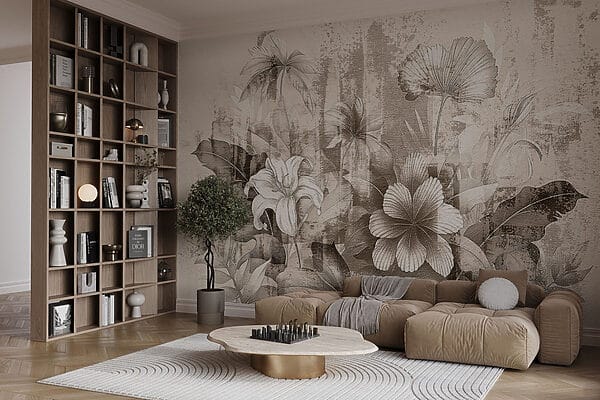 Delicate floral sketch in soft tones Delicate floral sketch in soft tones