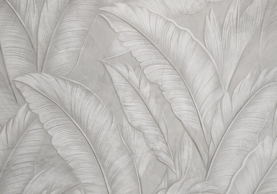 White wallpaper with feathers