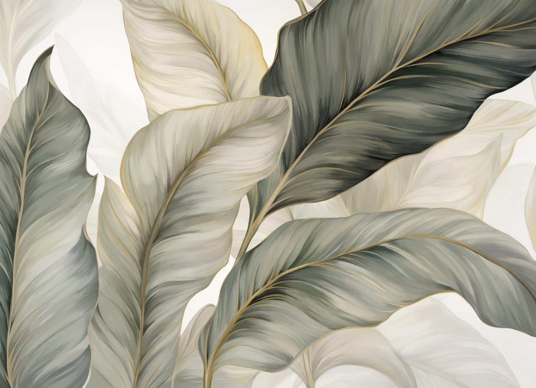 Lush leaves in soft hues