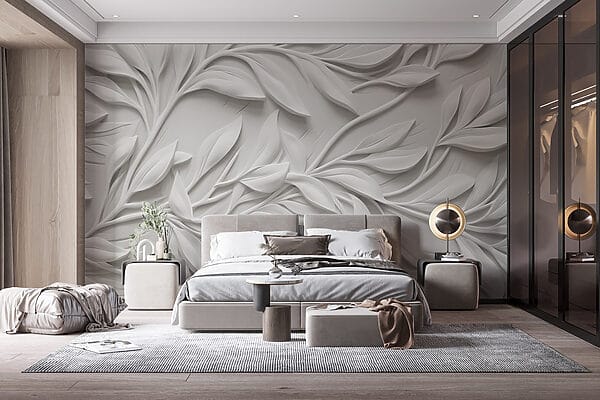 White wall with leaves White wall with leaves