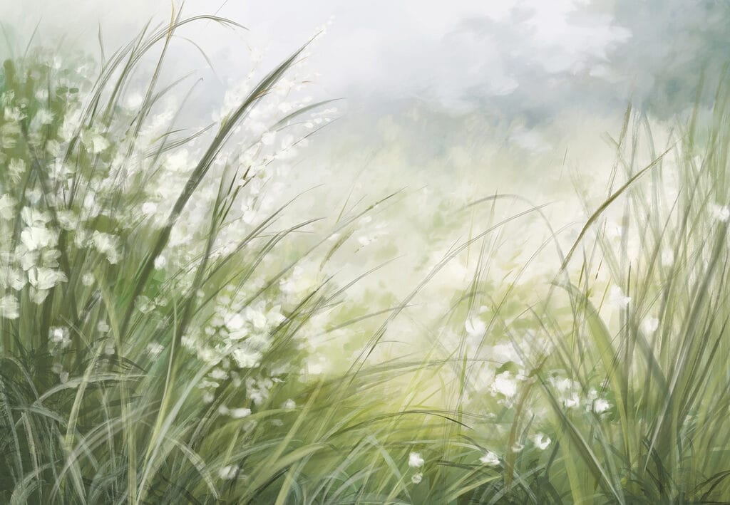 Painting of a field of grass Painting of a field of grass