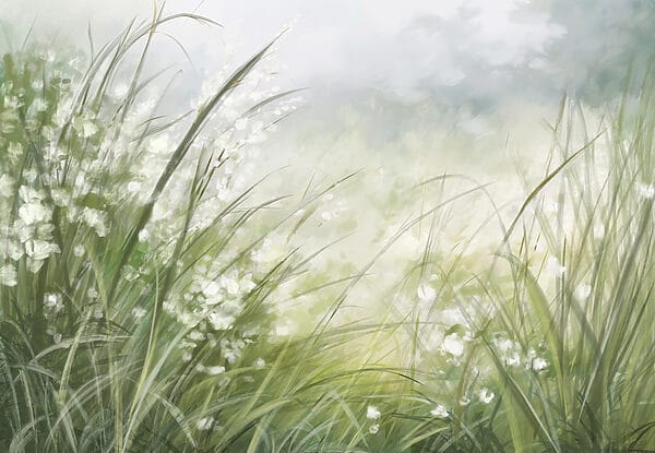 Painting of a field of grass Painting of a field of grass
