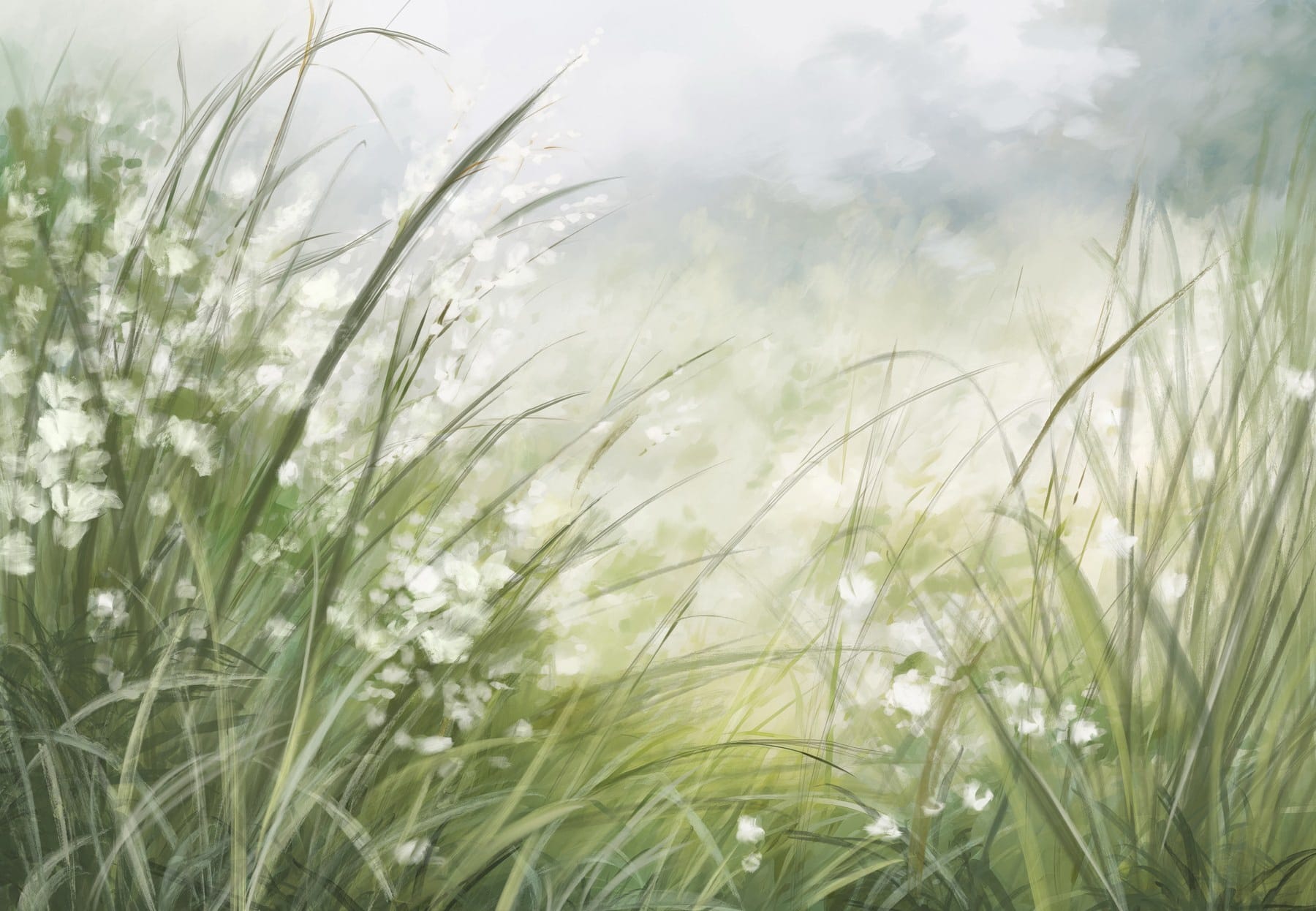 Painting of a field of grass Painting of a field of grass