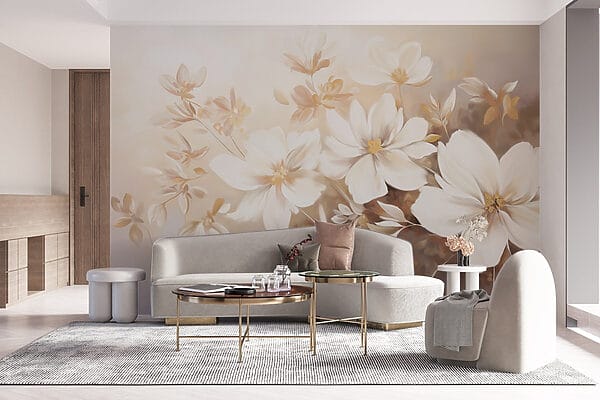 Painting of white flowers Painting of white flowers