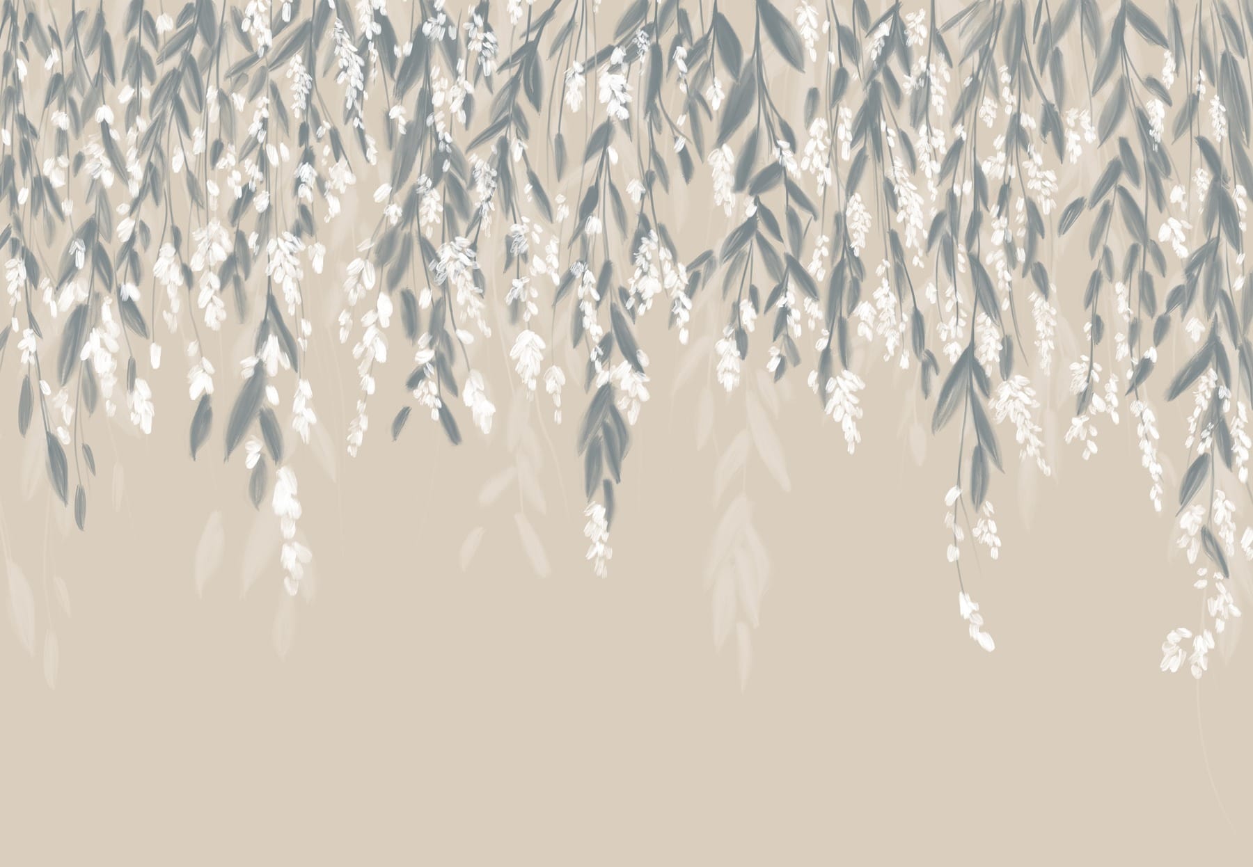 Delicate leaves in soft tones w08781p - Delicate leaves in soft tones