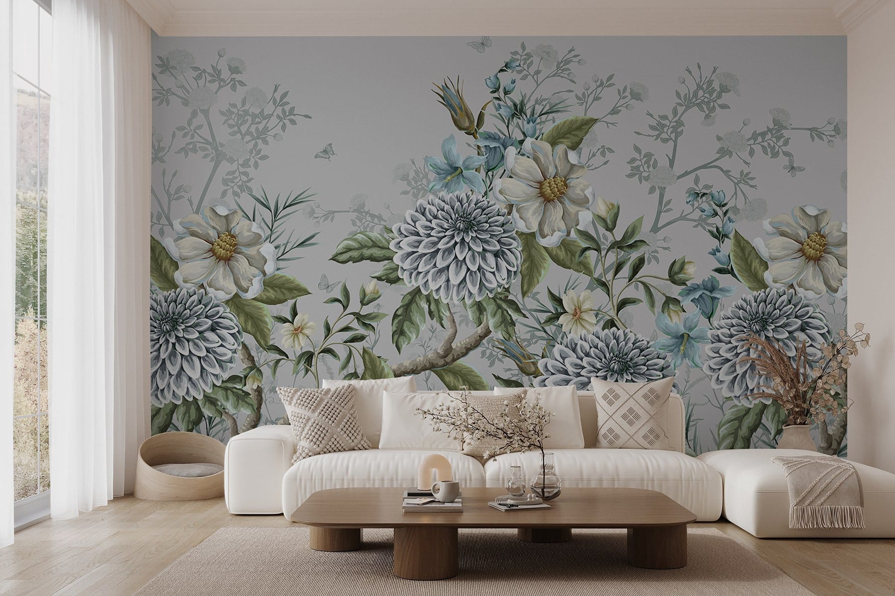 Delicate floral arrangement in soft hues