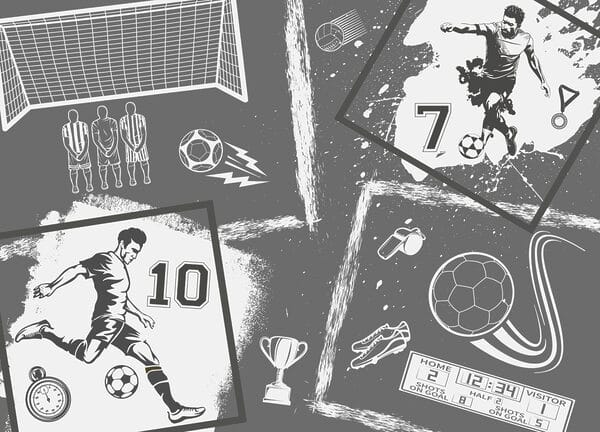 Soccer Action in Monochrome Style Soccer Action in Monochrome Style