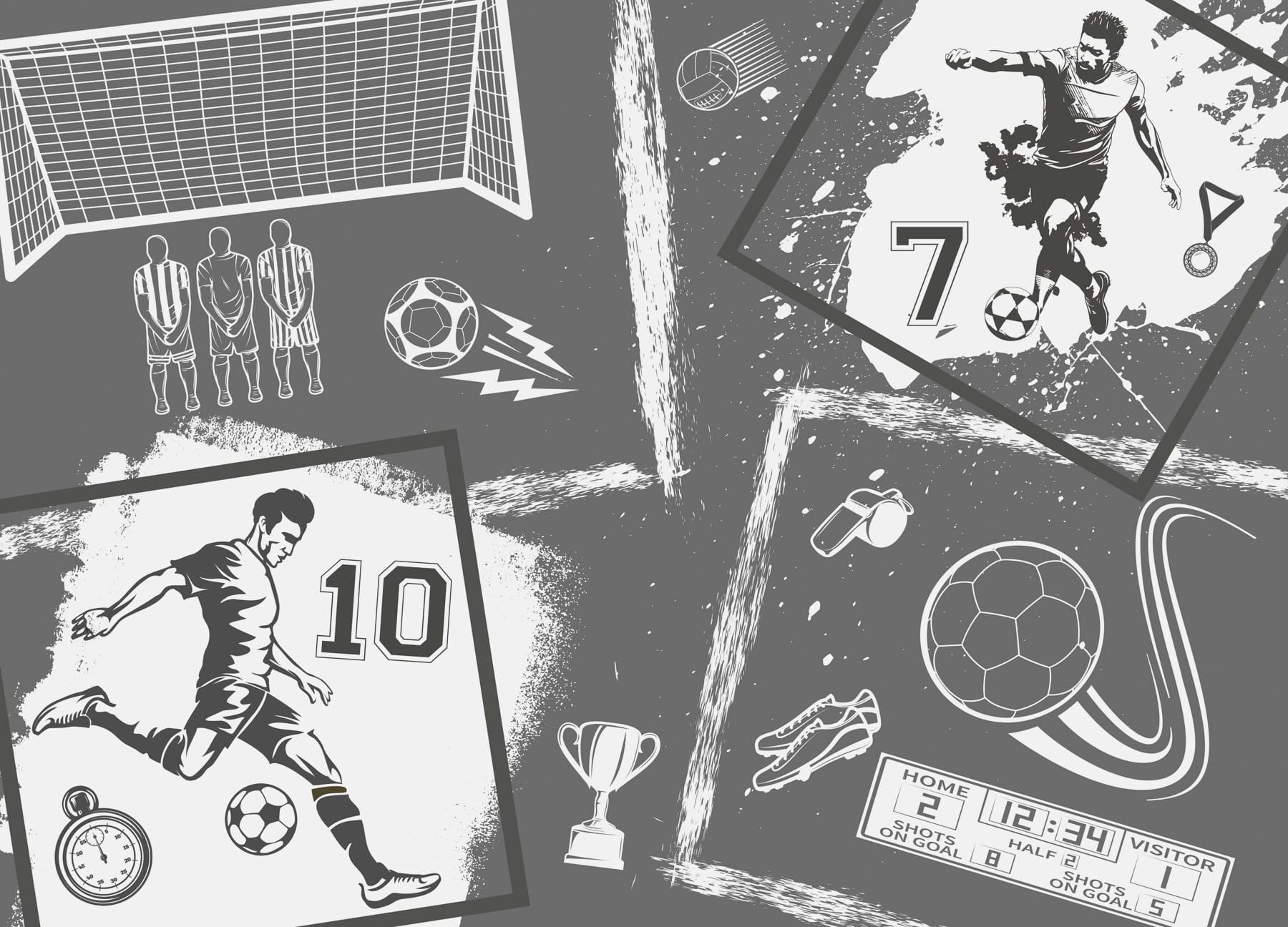 Soccer Action in Monochrome Style Soccer Action in Monochrome Style