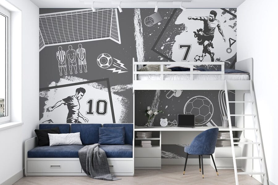 Soccer Action in Monochrome Style Soccer Action in Monochrome Style
