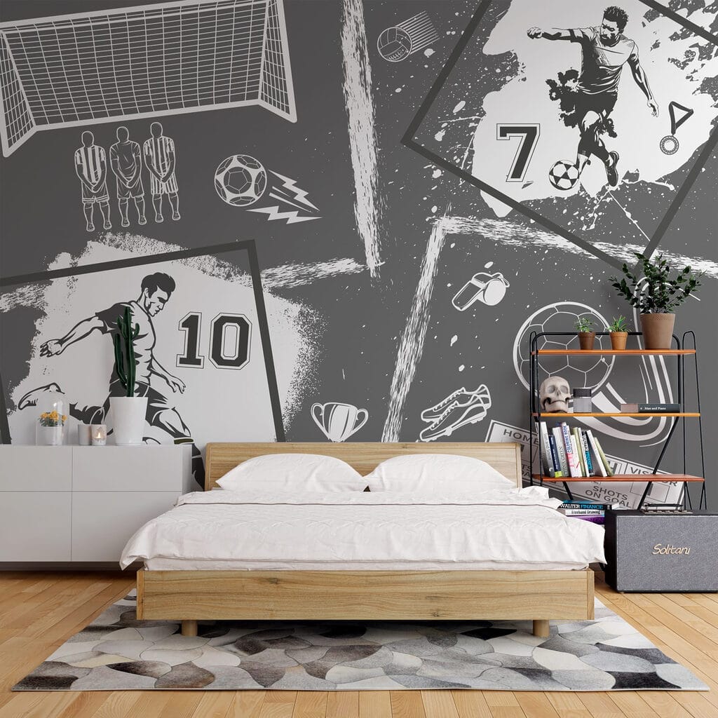 Soccer Action in Monochrome Style Soccer Action in Monochrome Style