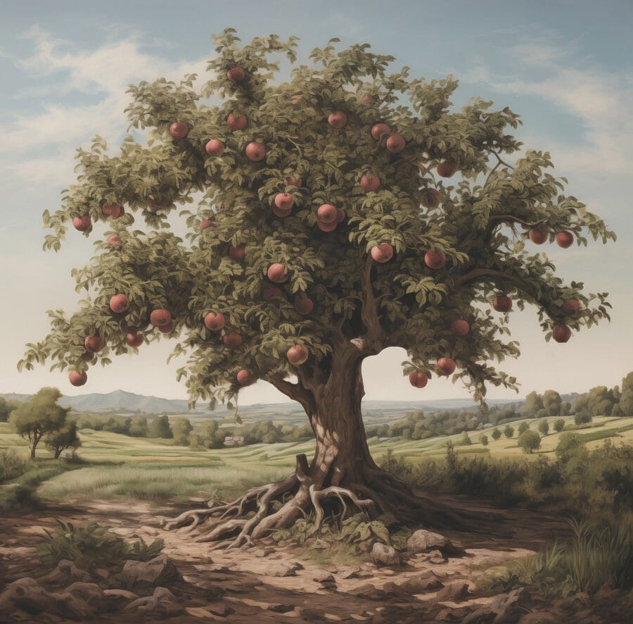 Tree with apples on it
