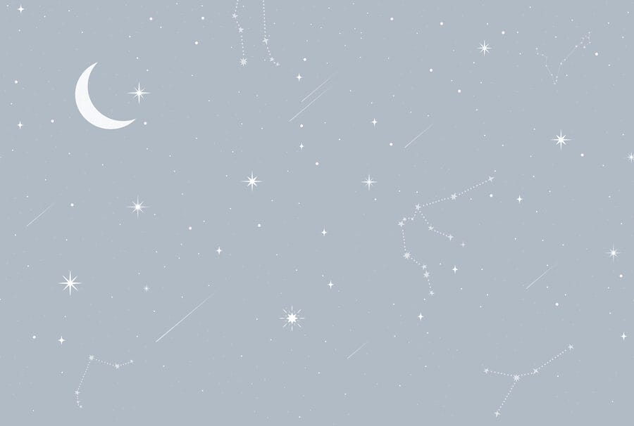 Moon and stars in the sky