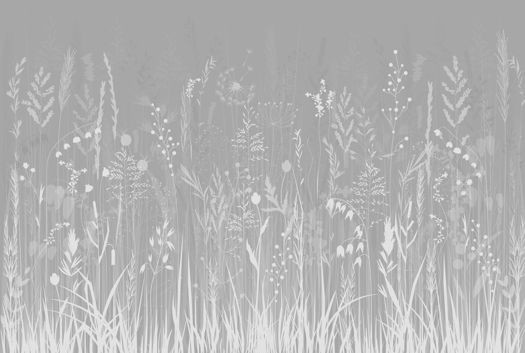 Grey background with grass and flowers Grey background with grass and flowers