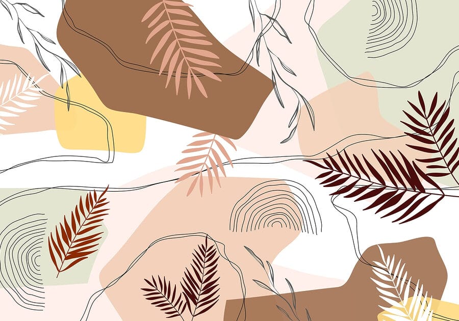 Pattern of leaves and shapes