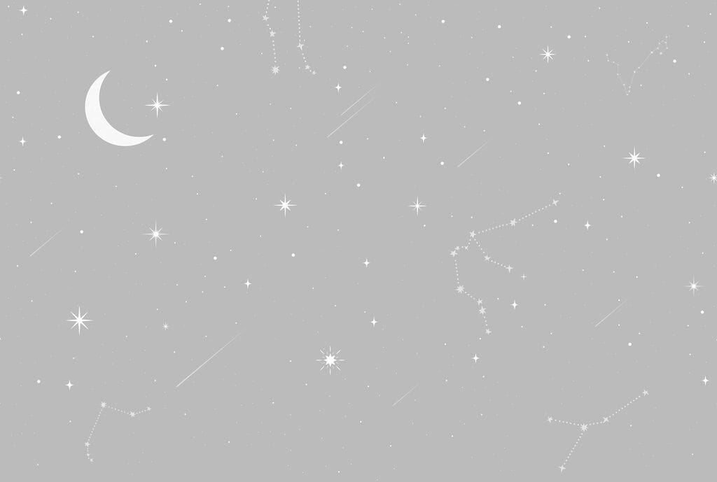 Grey sky with stars and moon Grey sky with stars and moon