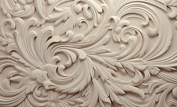 White wall with intricate designs White wall with intricate designs