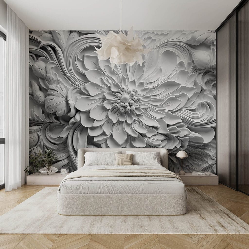 White flower with leaves White flower with leaves