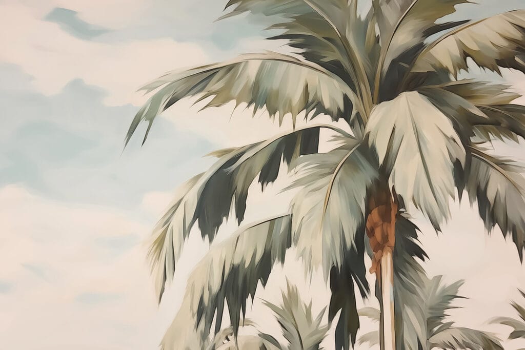 Palm tree with a fruit on it Palm tree with a fruit on it