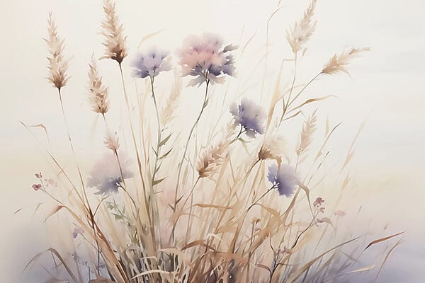 Painting of flowers and grass Painting of flowers and grass