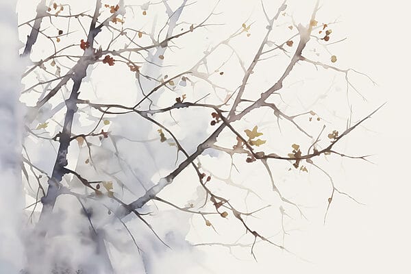 Watercolor of a tree branch with leaves on it w03177p 600x400 - Watercolor of a tree branch with leaves on it