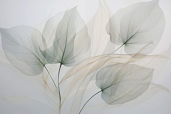 Transparent leaves on a white background Transparent leaves on a white background