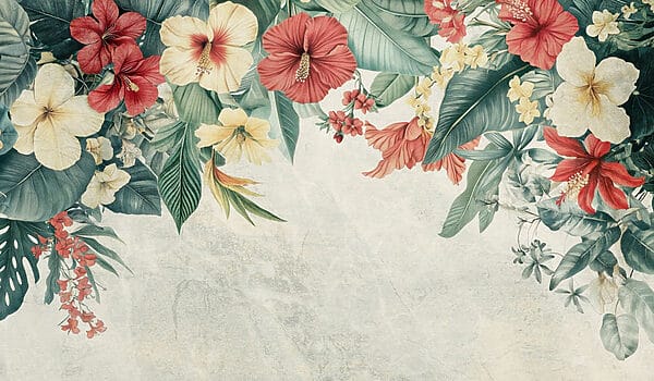 Vibrant blooms brighten the background. Vibrant blooms brighten the background.