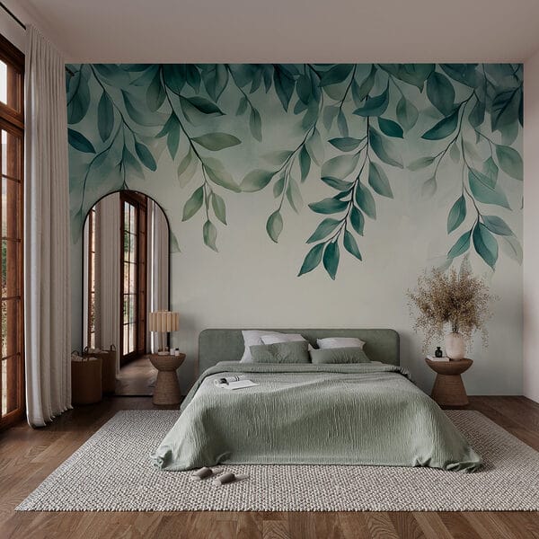 Gentle leaves drifting in soft hues Gentle leaves drifting in soft hues