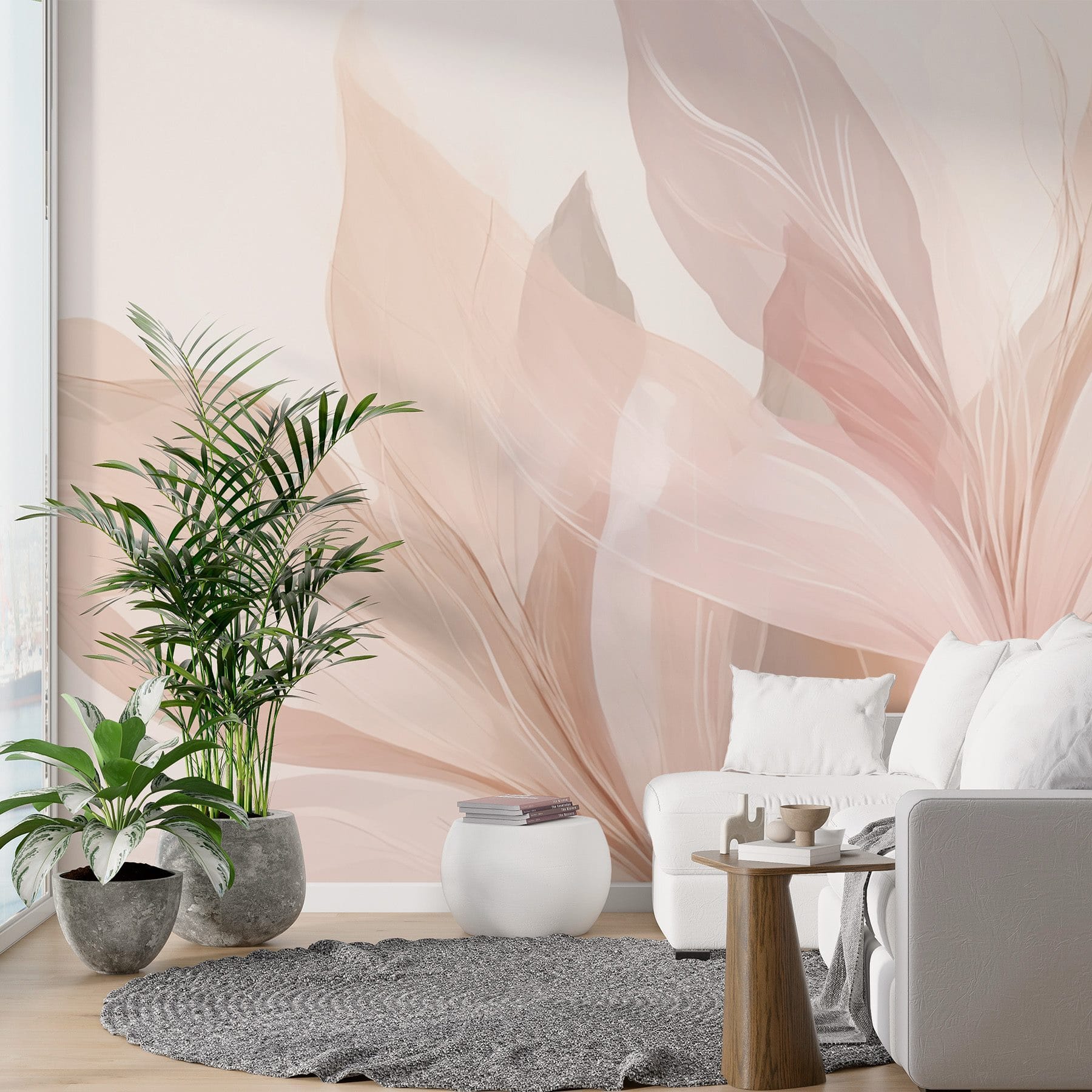 Dreamy pastel leaf compositions.