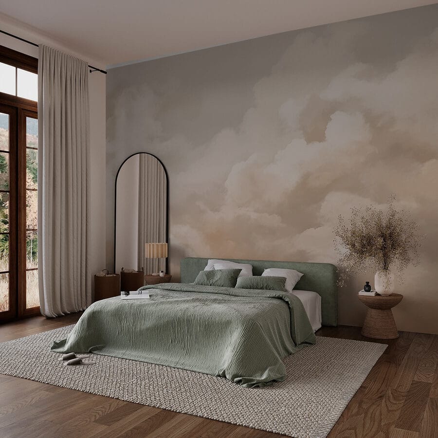 Cloudy sky with a person in the background