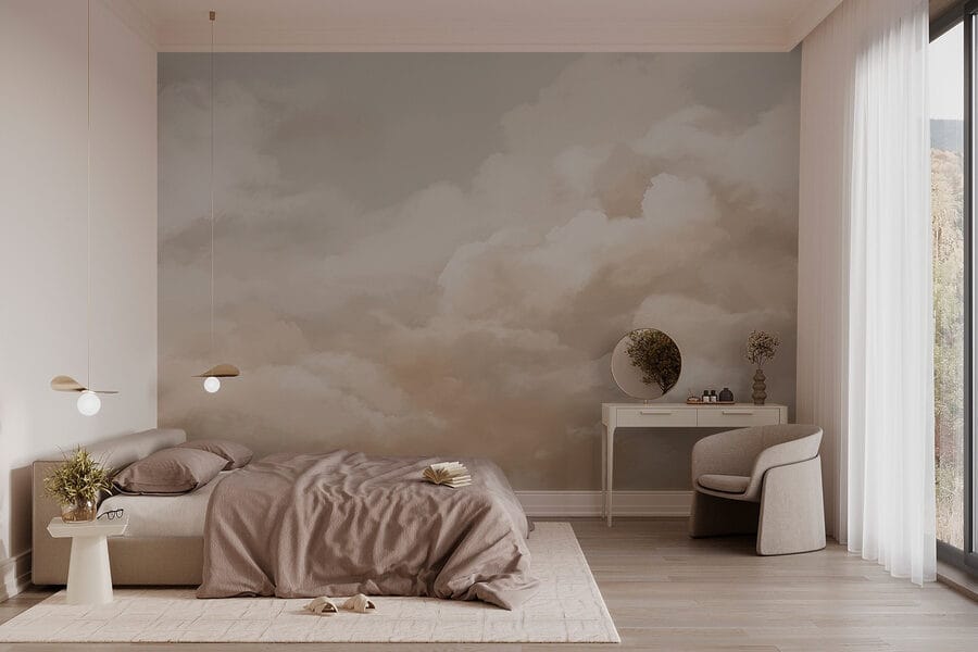 Cloudy sky with a person in the background