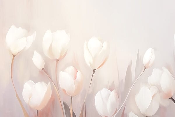 Painting of white flowers Painting of white flowers
