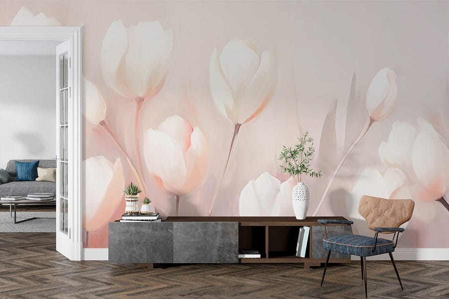 Painting of white flowers
