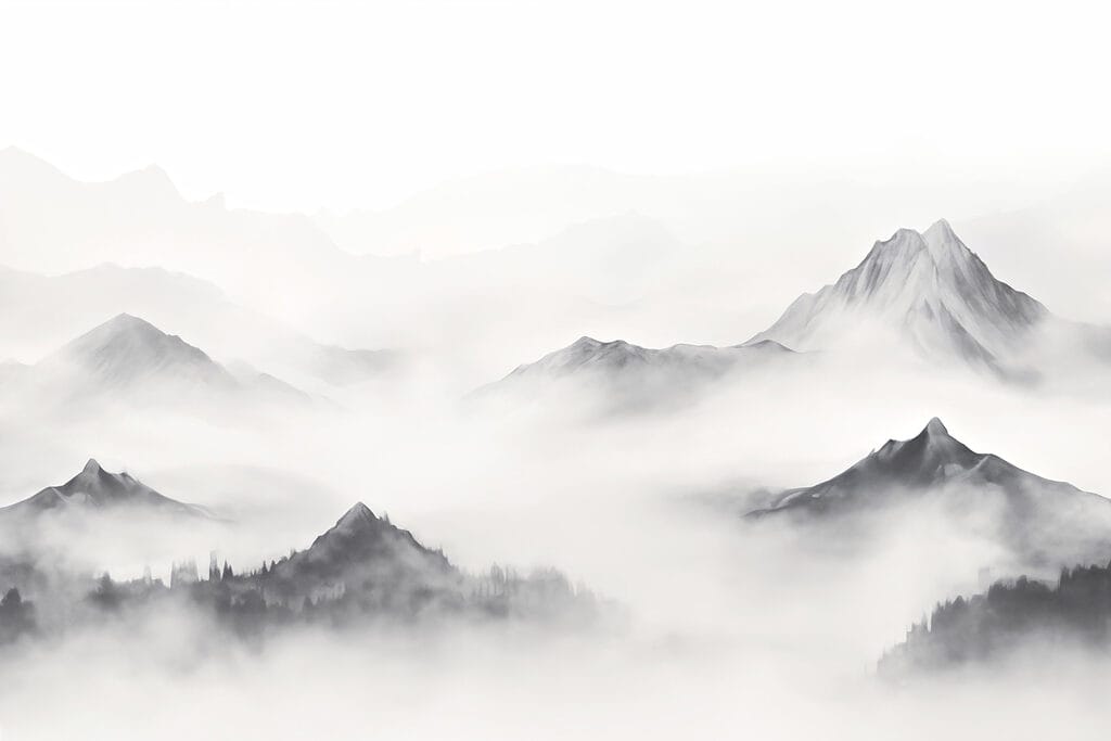 Mountain range with fog Mountain range with fog